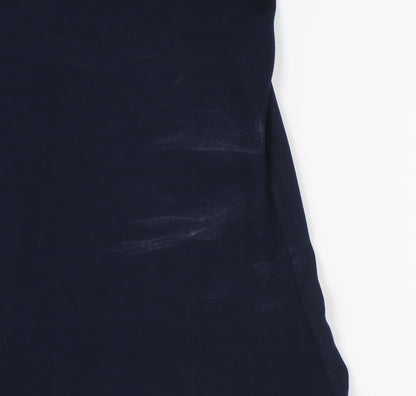 Jasper Conran Blue Women's T-Shirt Size 14 with Zip Accent