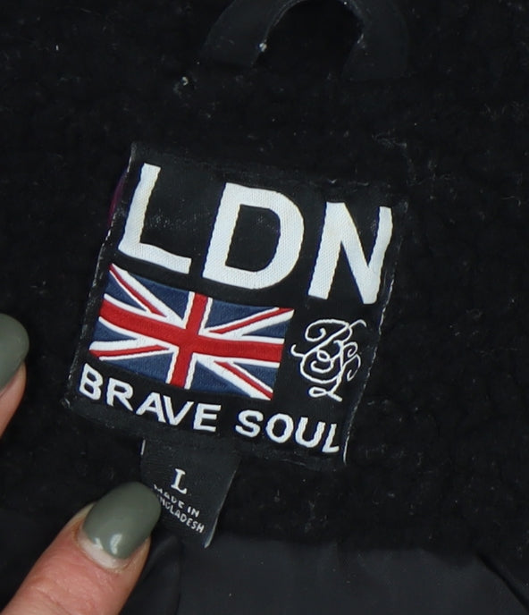Mens UK Size L Brave Soul Black Basic Jacket