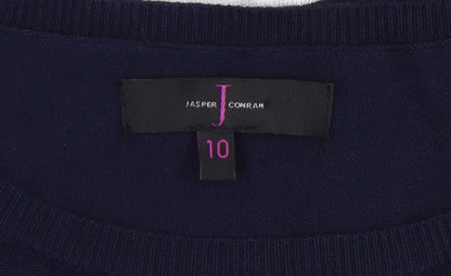 Jasper Conran Women's Blue Striped Pullover Jumper - Size 10