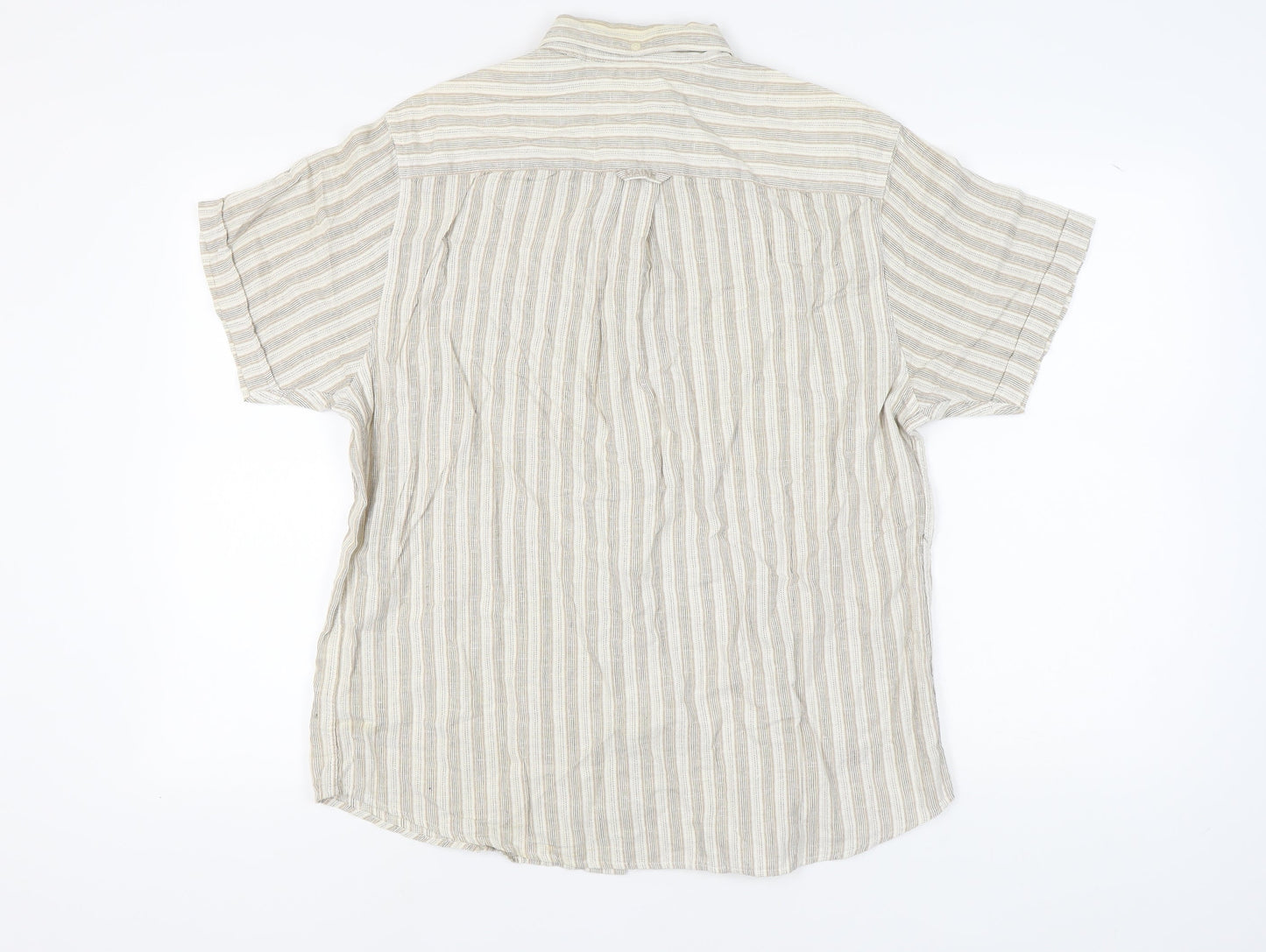 Maine New England Men's Beige Striped Shirt M