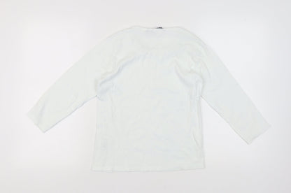 Isle Women’s White Cotton Long Sleeve Top - Size S 10-12