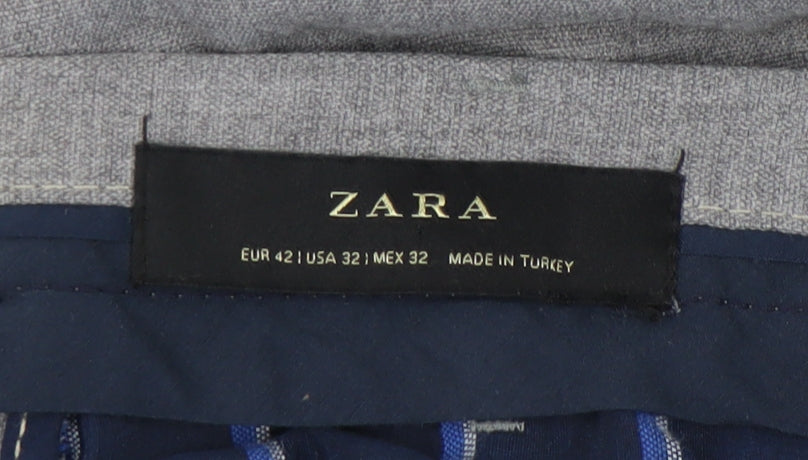 Zara Men’s Grey Straight Trousers Size 32