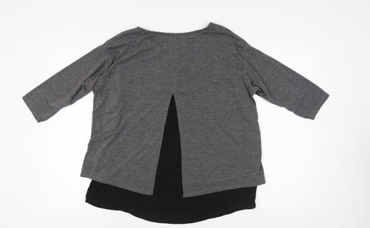 First Avenue Women's Grey Blouse, Size 18, Layered Style