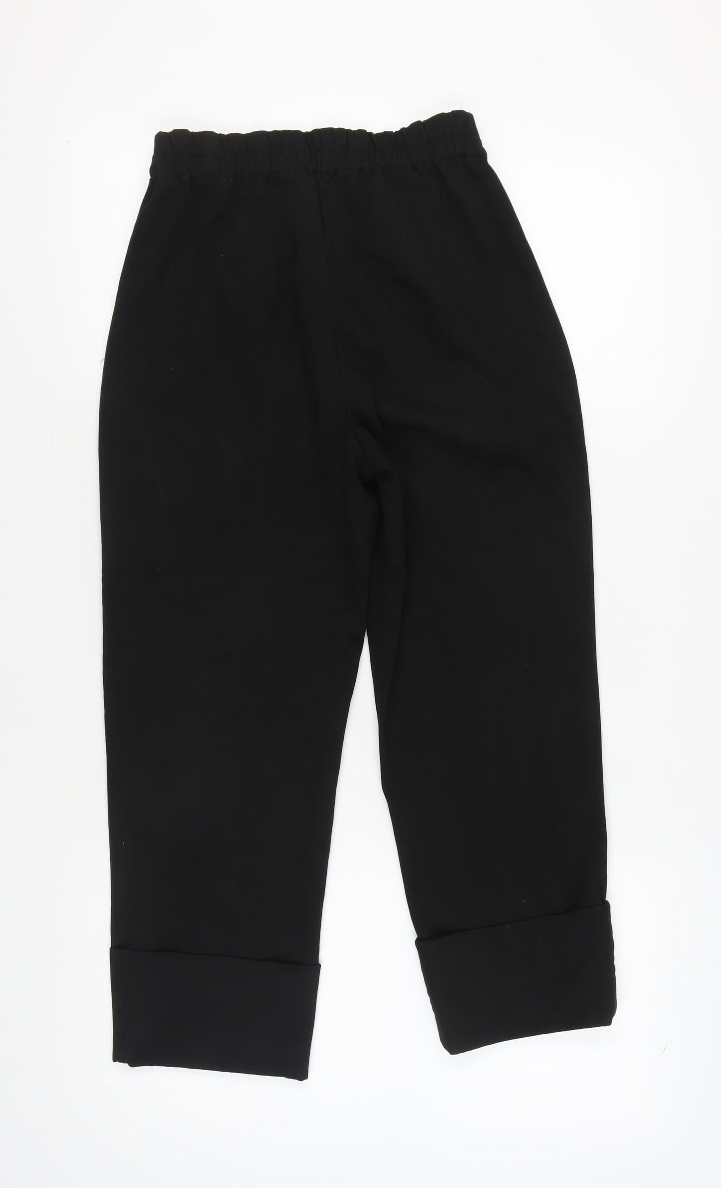 Womens UK Size XS Zara Regular Fit Casual Black Trousers