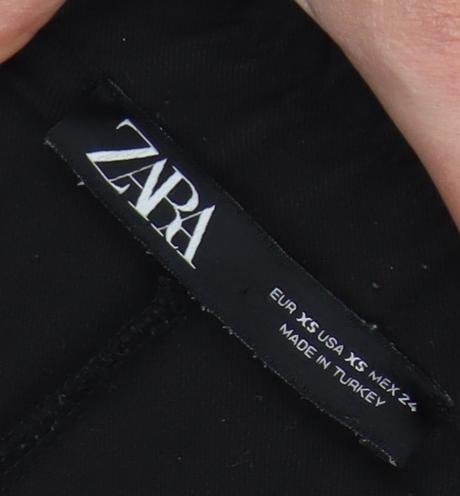 Womens UK Size XS Zara Regular Fit Casual Black Trousers