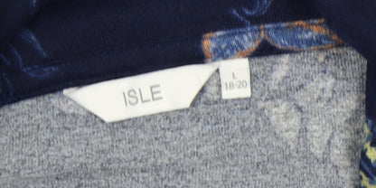 Isle Women's Blue Floral Tunic Blouse L