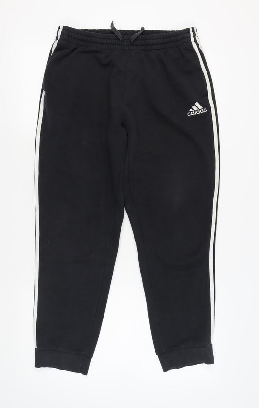 Adidas Men's Black Joggers, Size L, Sports Casual