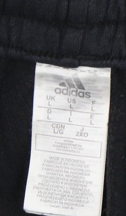 Adidas Men's Black Joggers, Size L, Sports Casual