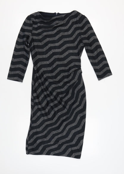Jasper Conran Women's Black Chevron Sheath Dress Size 10
