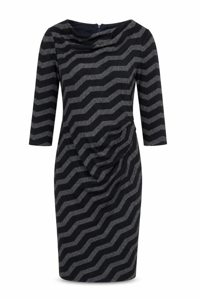 Jasper Conran Women's Black Chevron Sheath Dress Size 10