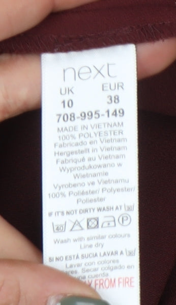 Next Women's Red Shift Dress Size 10 Long Sleeve