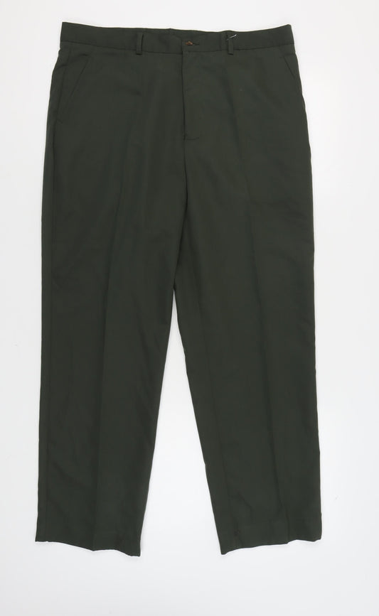 Woodville Men's Green Trousers, 38R, Straight Leg