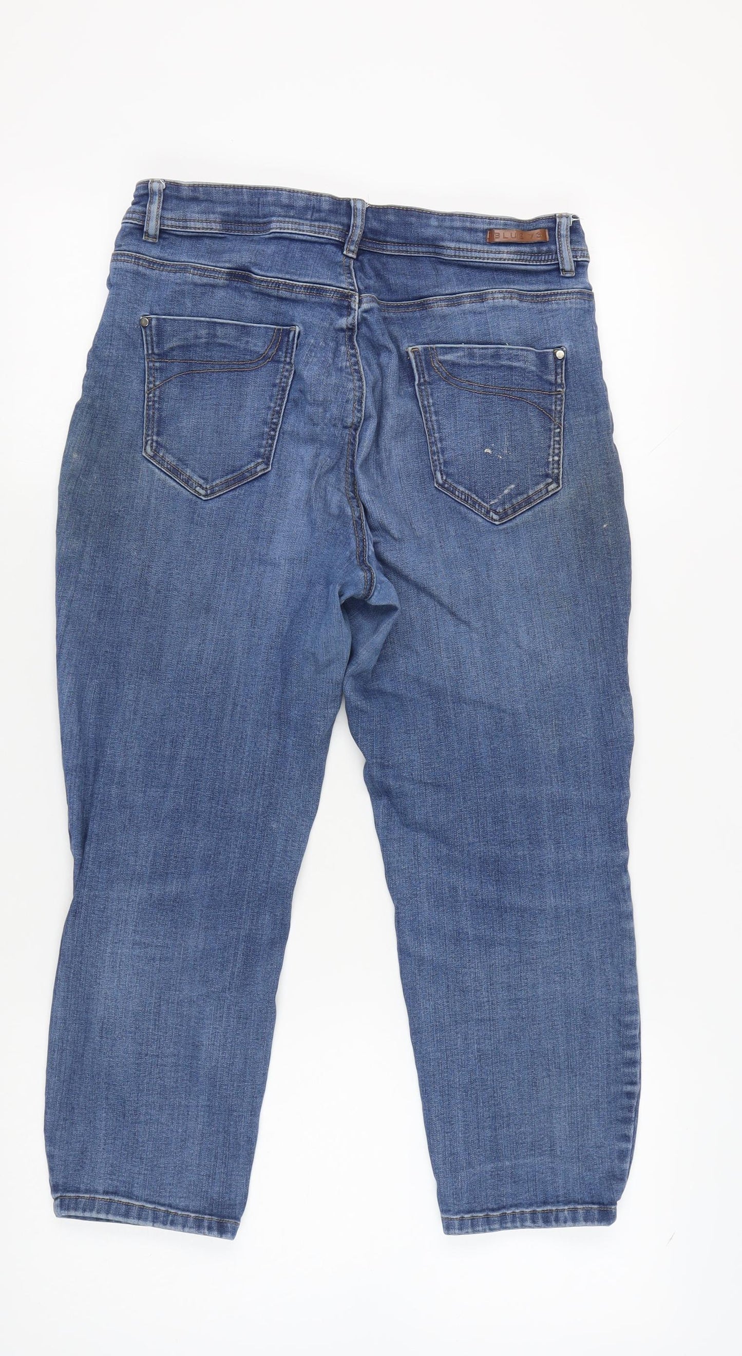 Womens UK Size 14 BLUE 73  Straight Blue Jeans
