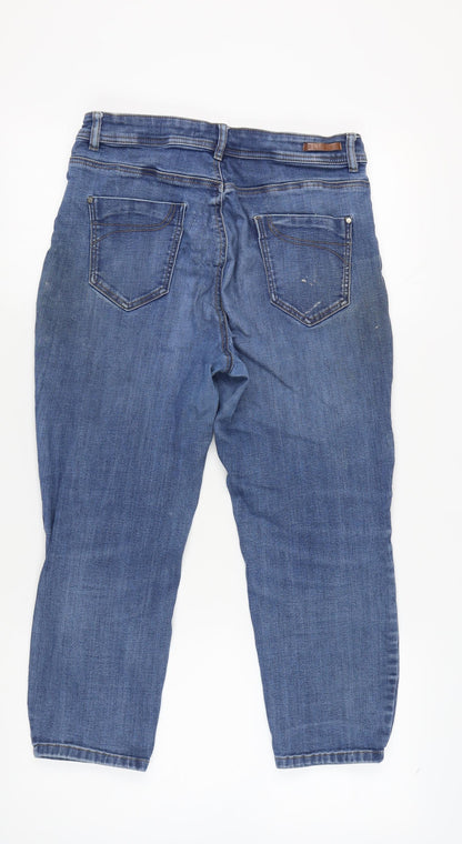 Womens UK Size 14 BLUE 73  Straight Blue Jeans