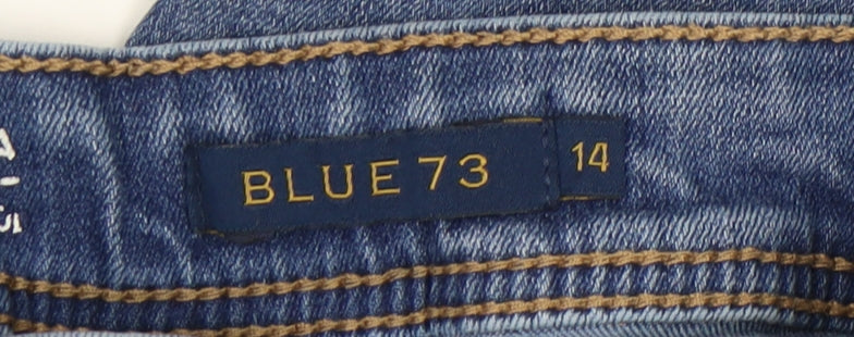 Womens UK Size 14 BLUE 73  Straight Blue Jeans