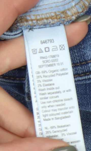 Womens UK Size 14 BLUE 73  Straight Blue Jeans