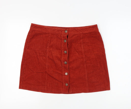 Miss Selfridge Women's Red Corduroy Skirt Size 16