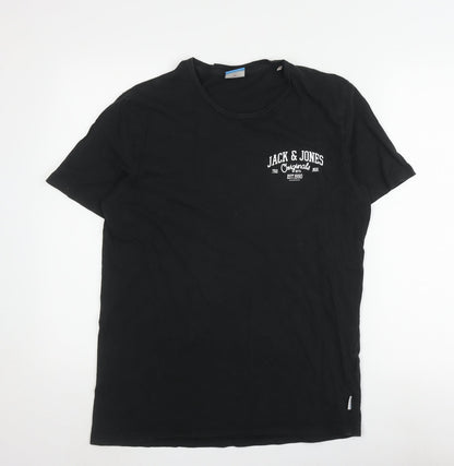 Mens UK Size L JACK & JONES Black  T-Shirt