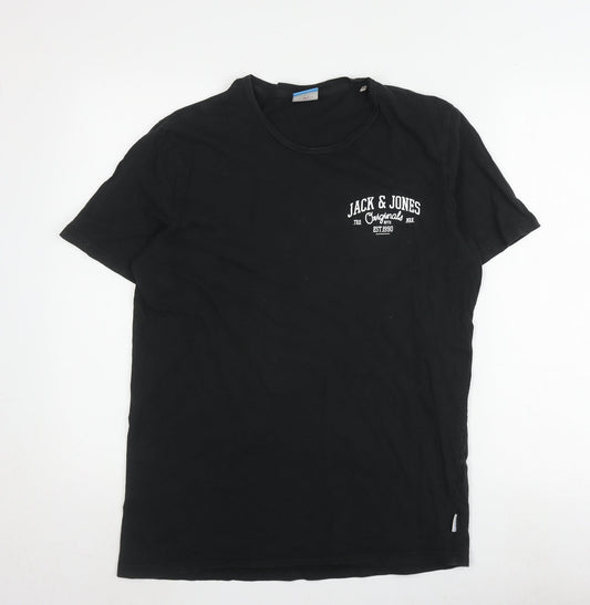 Mens UK Size L JACK & JONES Black  T-Shirt
