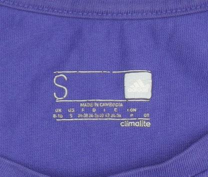 Adidas Women's Purple T-Shirt Size 10 Regular Crew Neck