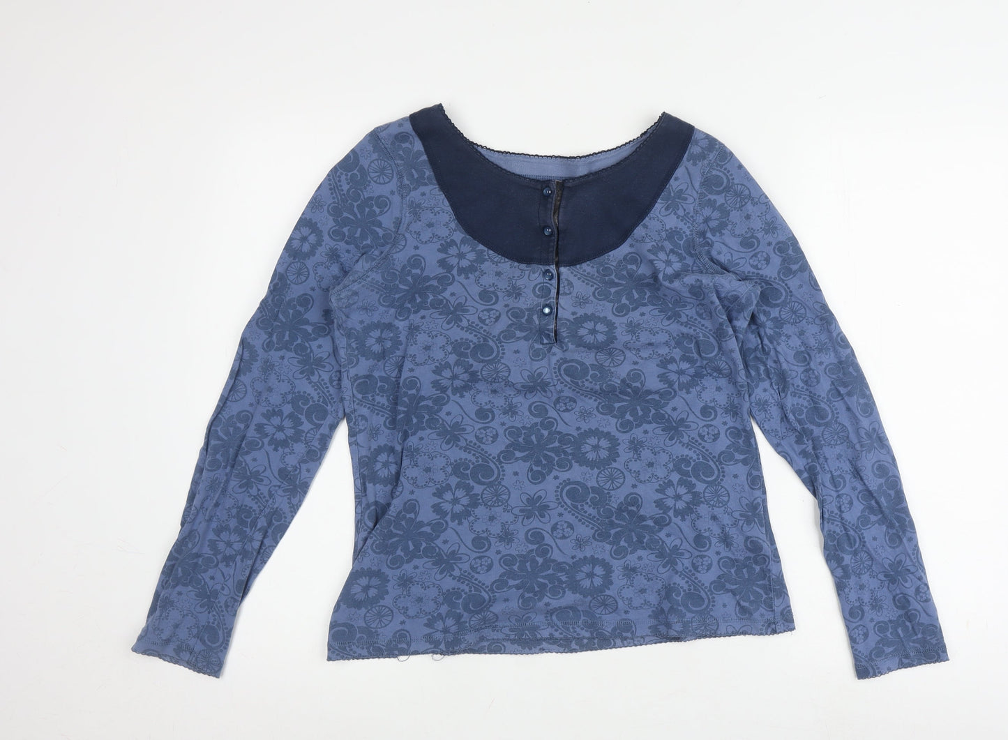 One Earth Blue Floral Women's Top Size 12