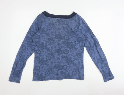 One Earth Blue Floral Women's Top Size 12