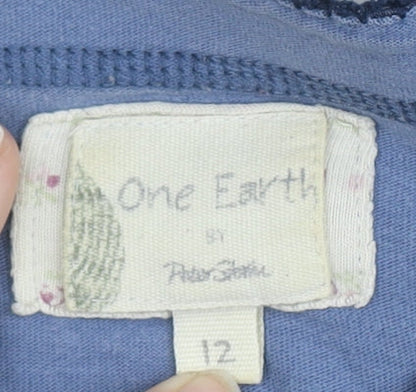 One Earth Blue Floral Women's Top Size 12