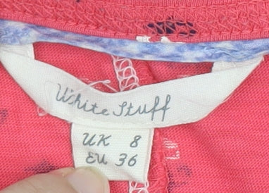 Womens UK Size 8 White Stuff Pink Basic T-Shirt