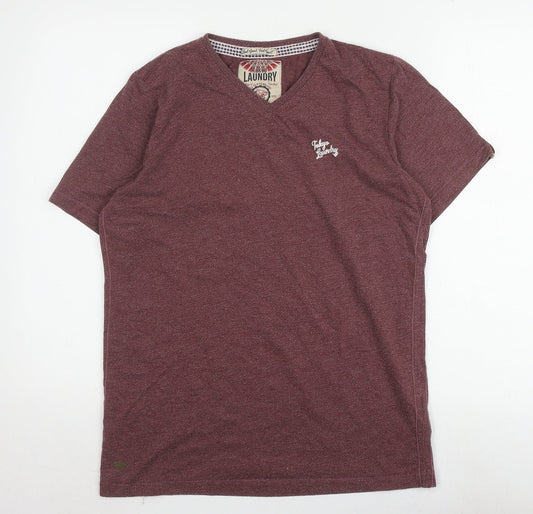 Tokyo Laundry Men’s Burgundy V-Neck T-Shirt M