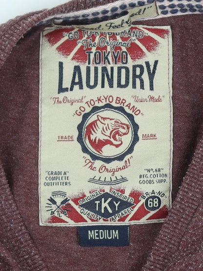 Tokyo Laundry Men’s Burgundy V-Neck T-Shirt M