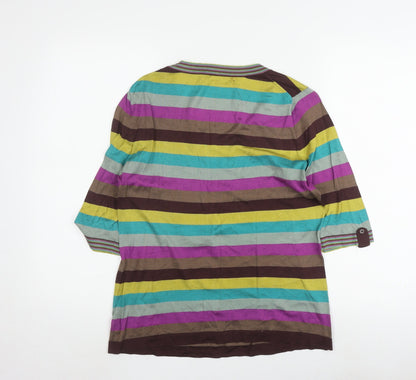 Jaeger Women's Multicoloured Striped T-Shirt, M