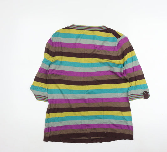 Jaeger Women's Multicoloured Striped T-Shirt, M