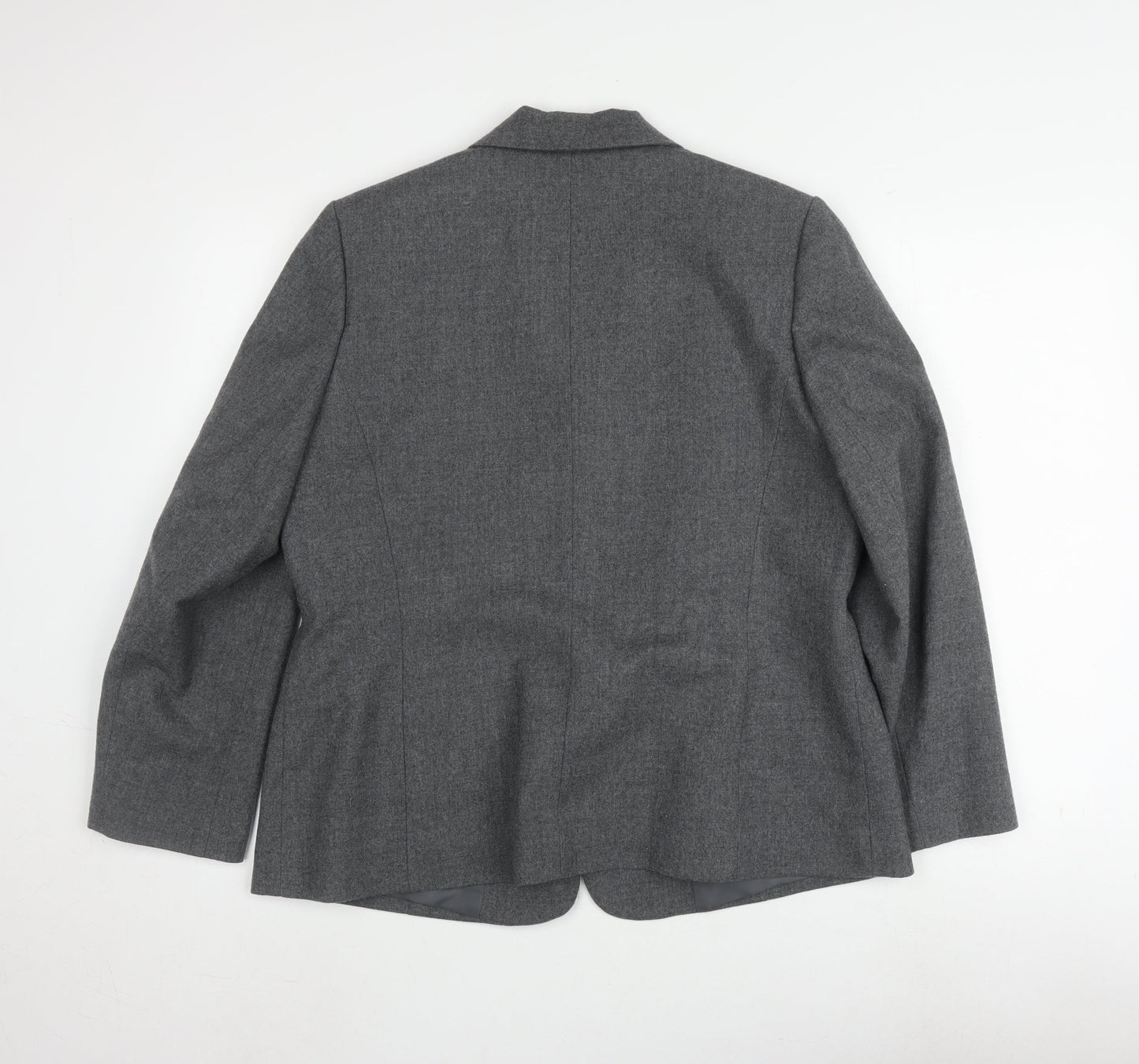 Eastex Women's Grey Wool Blend Blazer, Size 14