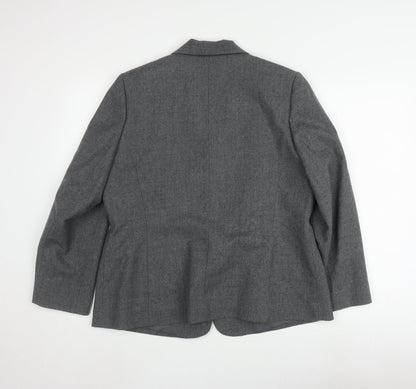 Eastex Women's Grey Wool Blend Blazer, Size 14