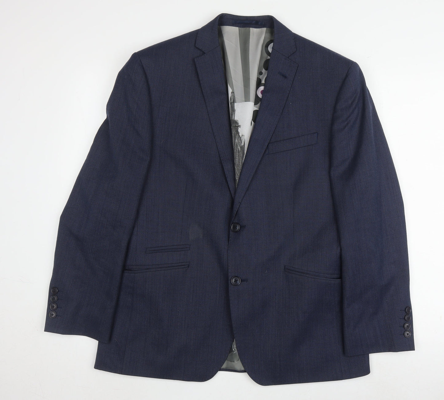 Mens UK Size 40 Ben Sherman Regular Blue Suit Jacket
