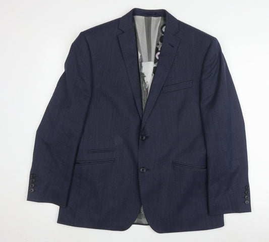 Mens UK Size 40 Ben Sherman Regular Blue Suit Jacket