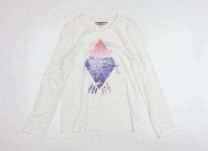 Soulcal & Co Boys White Long Sleeve Graphic Print T-Shirt 13 Years