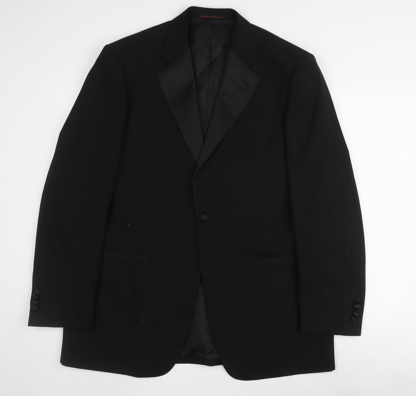 1860 Menswear Black Wool Tuxedo Blazer, Men's 42 R
