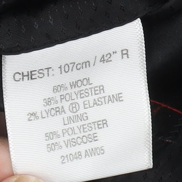 1860 Menswear Black Wool Tuxedo Blazer, Men's 42 R