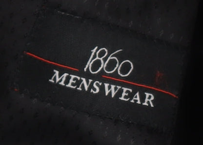 1860 Menswear Black Wool Tuxedo Blazer, Men's 42 R