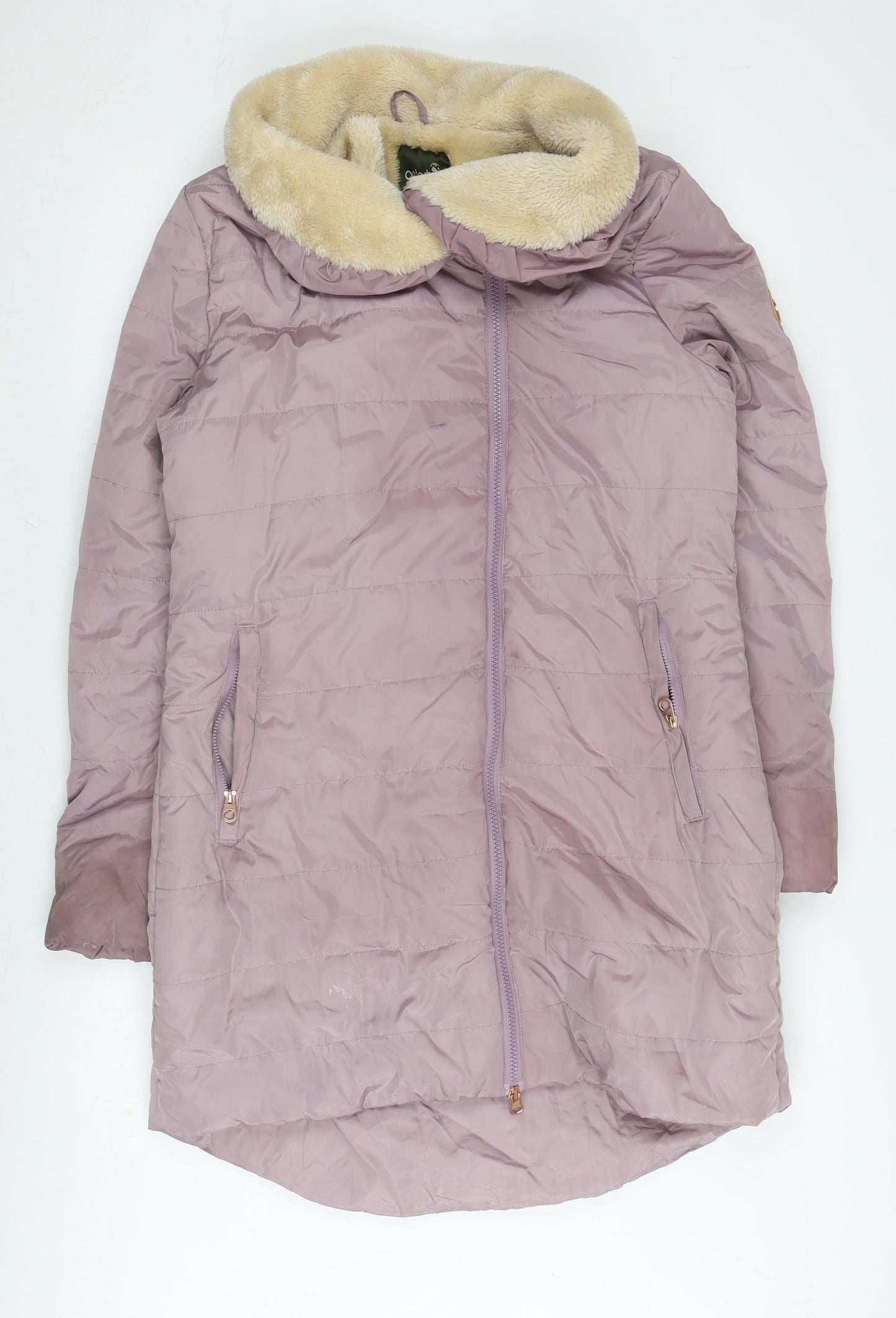 Gelert Women's Purple Puffer Jacket, Size 14, Hooded, Long Length