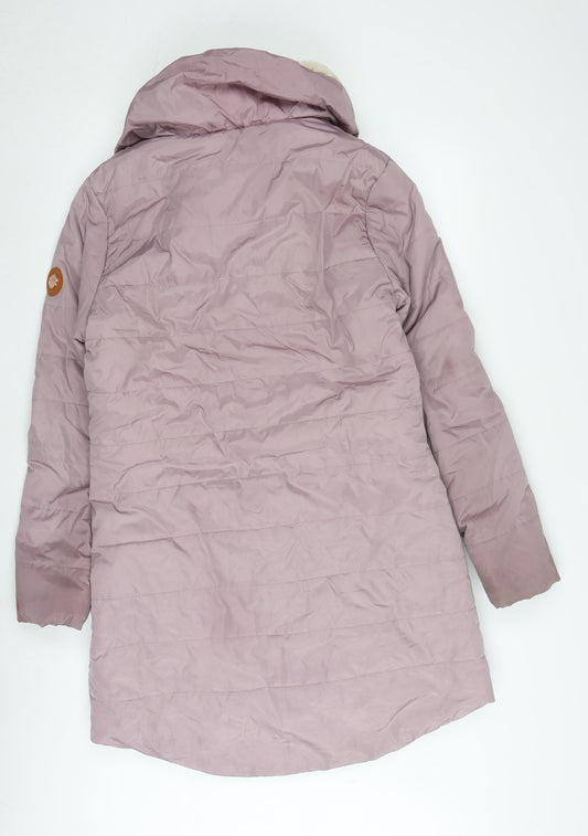 Gelert Women's Purple Puffer Jacket, Size 14, Hooded, Long Length