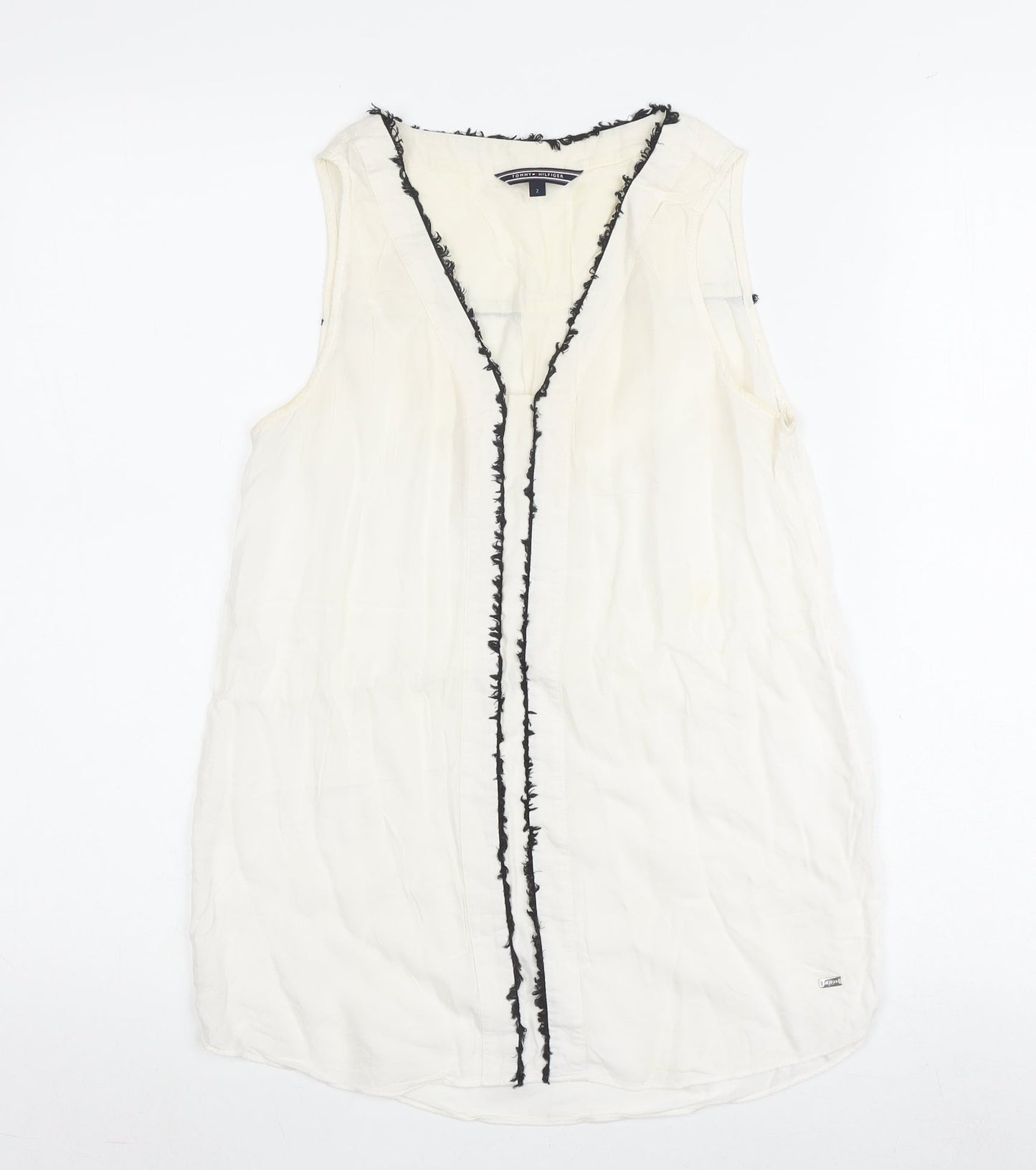 Womens UK Size 2 Tommy Hilfiger White Basic Blouse