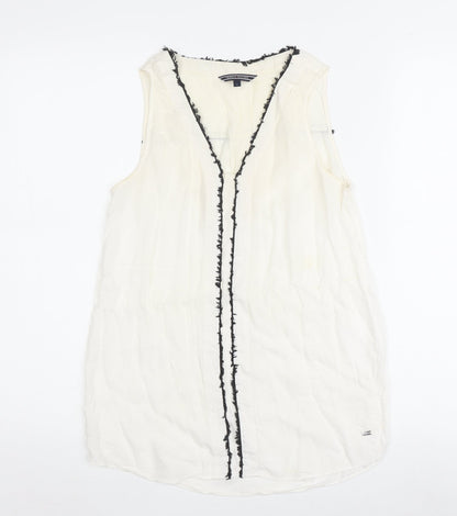 Womens UK Size 2 Tommy Hilfiger White Basic Blouse