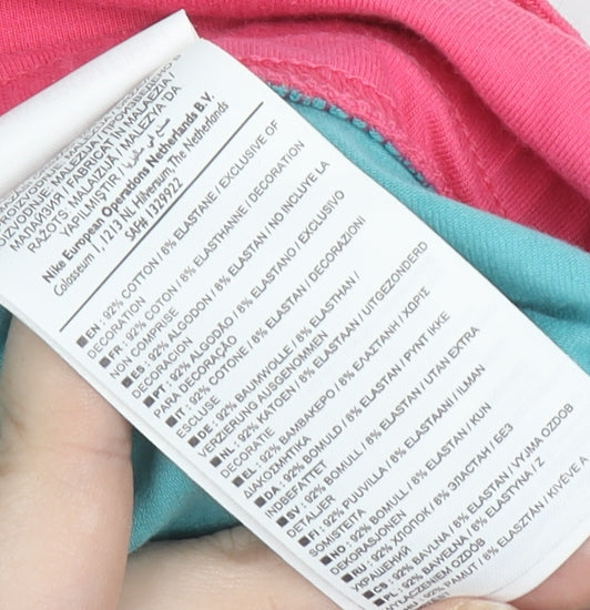 Nike Women's XS Blue Jogger Trousers, Pink Elastic Waist