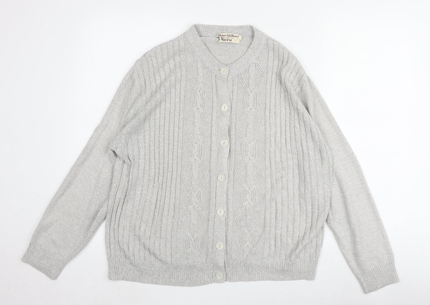 Womens UK Size L Honor Millburn at EWM Grey Cardigan Jumper
