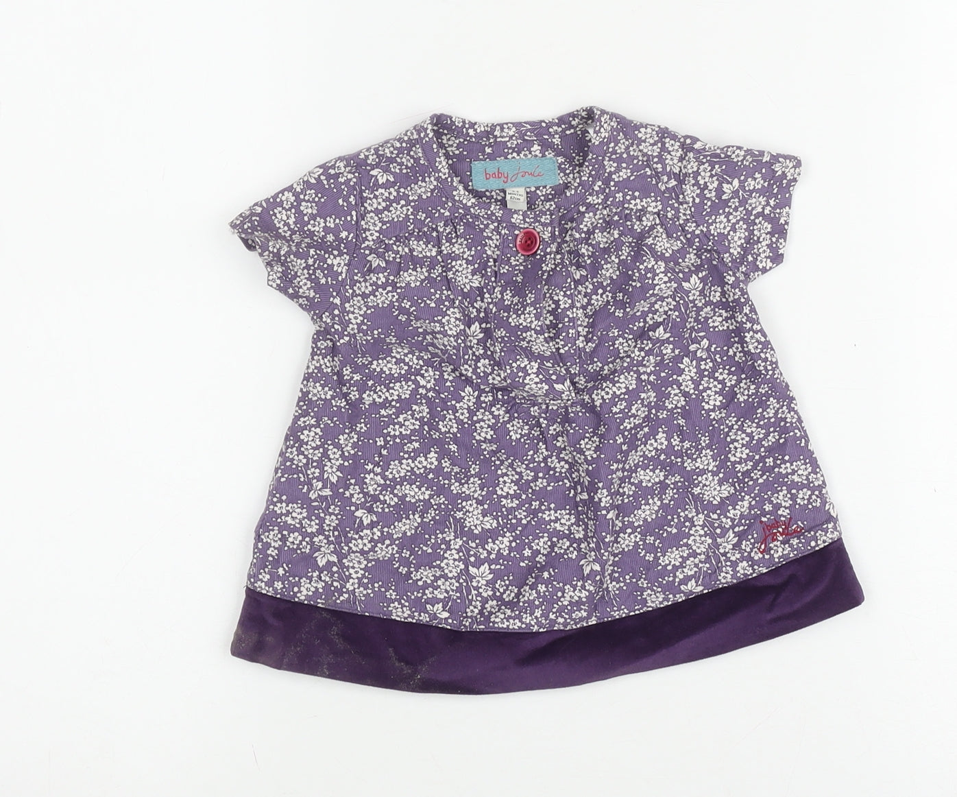 Joules Girls Purple Floral Blouse 0-3 Months