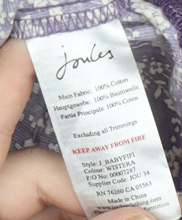 Joules Girls Purple Floral Blouse 0-3 Months