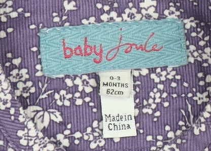 Joules Girls Purple Floral Blouse 0-3 Months