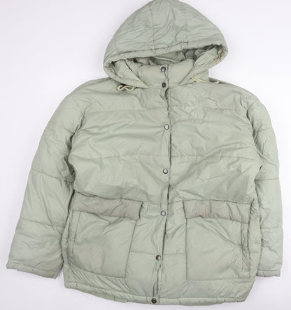 Unisex Adults UK Size M iets frans... Green Puffer Jacket